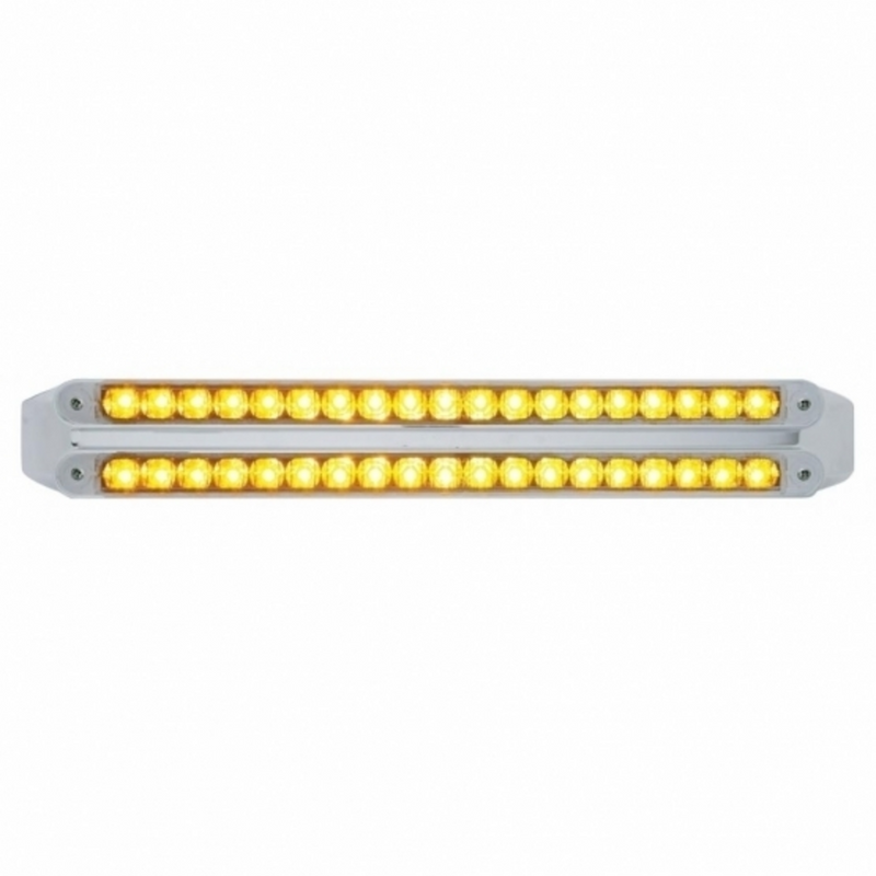 United Pacific Dual 19 LED 12" Reflector Turn Signal Light Bars Amber LED/Clear Lens 37680
