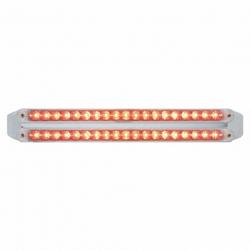 United Pacific Dual 19 LED 12" Reflector Light Bars (Stop, Turn & Tail) Red LED/Clear Lens 37681