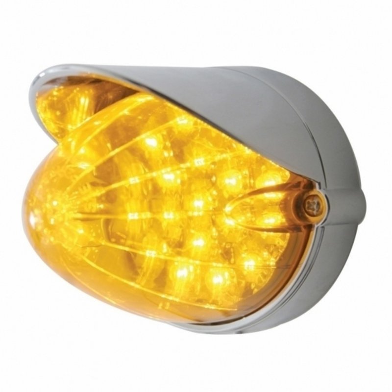 United Pacific 19 LED Reflector Grakon 1000 Flush Mount Kit With Visor Amber LED/Amber Lens 37715