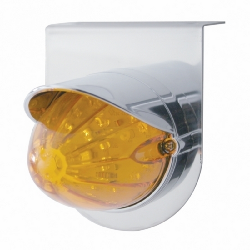 United Pacific Stainless Light Bracket With 19 LED Watermelon Light & Visor Amber LED/Amber Lens 37717