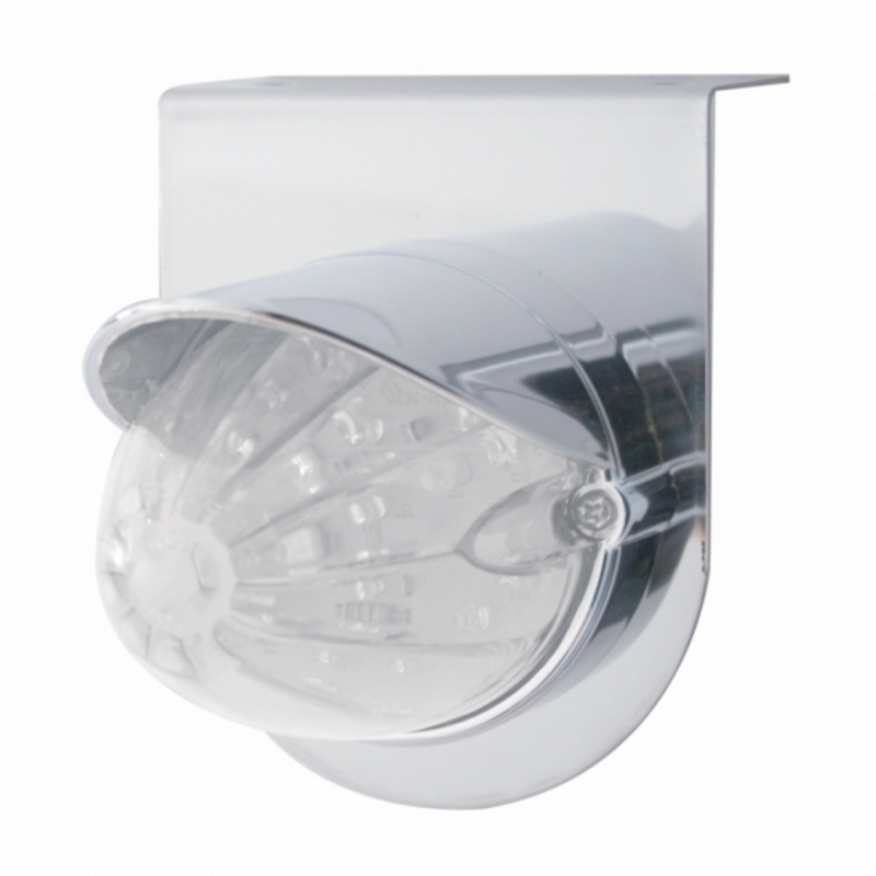 United Pacific Stainless Light Bracket With 19 LED Watermelon Light & Visor Amber LED/Clear Lens 37718
