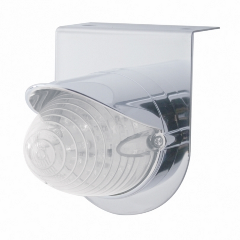 United Pacific Stainless Light Bracket With 19 LED Beehive Light & Visor Amber LED/Clear Lens 37720