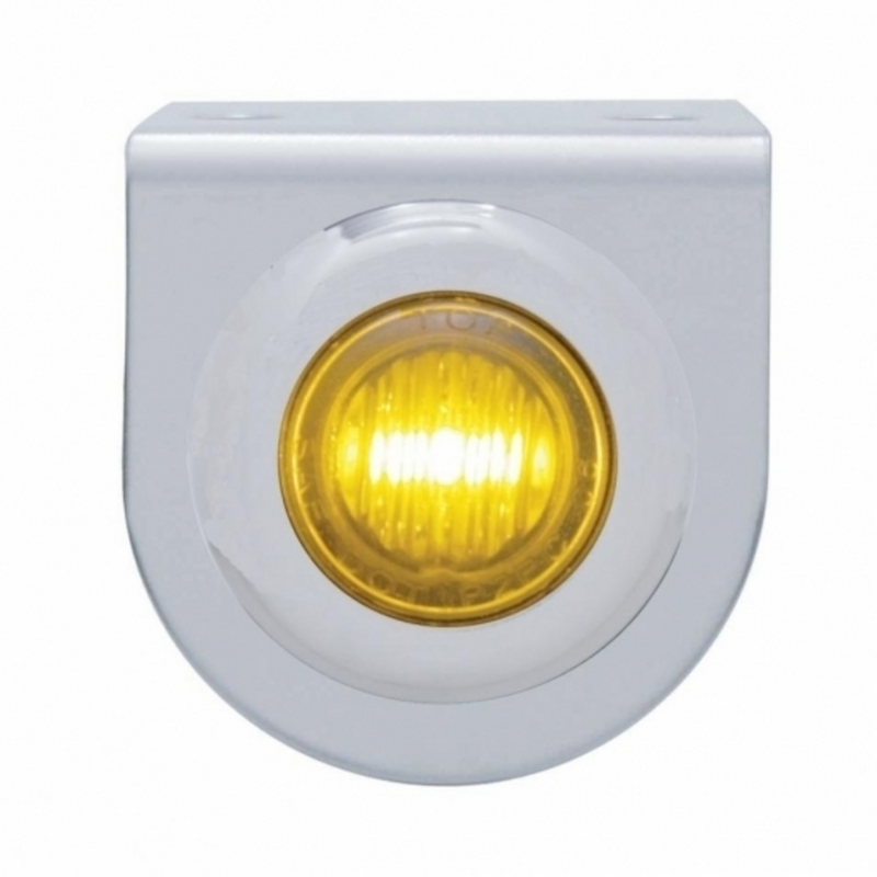 United Pacific Stainless Light Bracket With 3 LED 3/4" Mini Light Amber LED/Amber Lens 37825