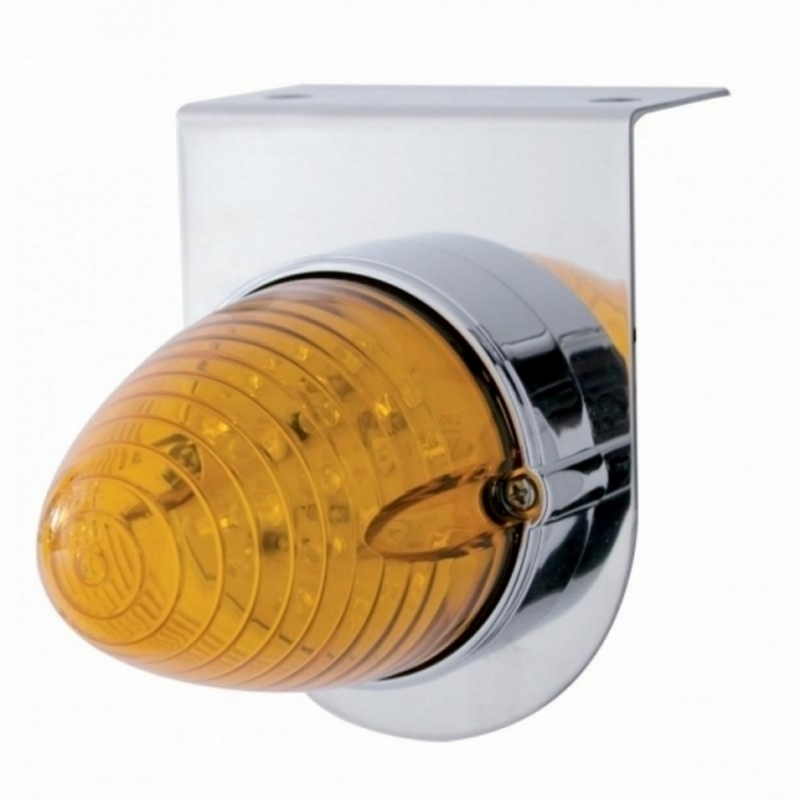 United Pacific Stainless Light Bracket With 19 LED Beehive Light Amber LED/Amber Lens 37883