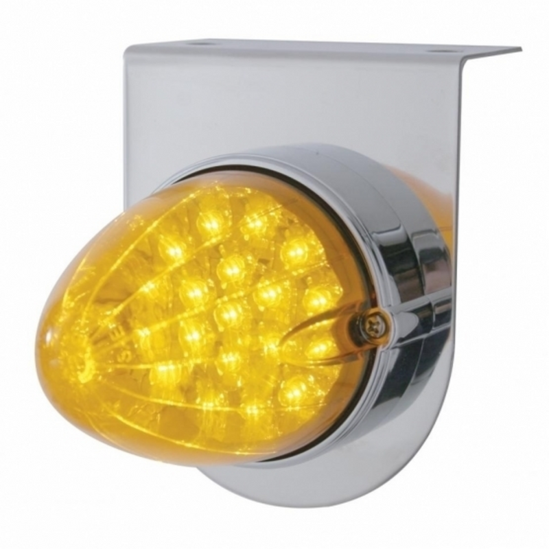 United Pacific Stainless Light Bracket With 19 LED Reflector Light Amber LED/Amber Lens 37885
