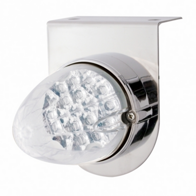 United Pacific Stainless Light Bracket With 19 LED Reflector Light Amber LED/Clear Lens 37886