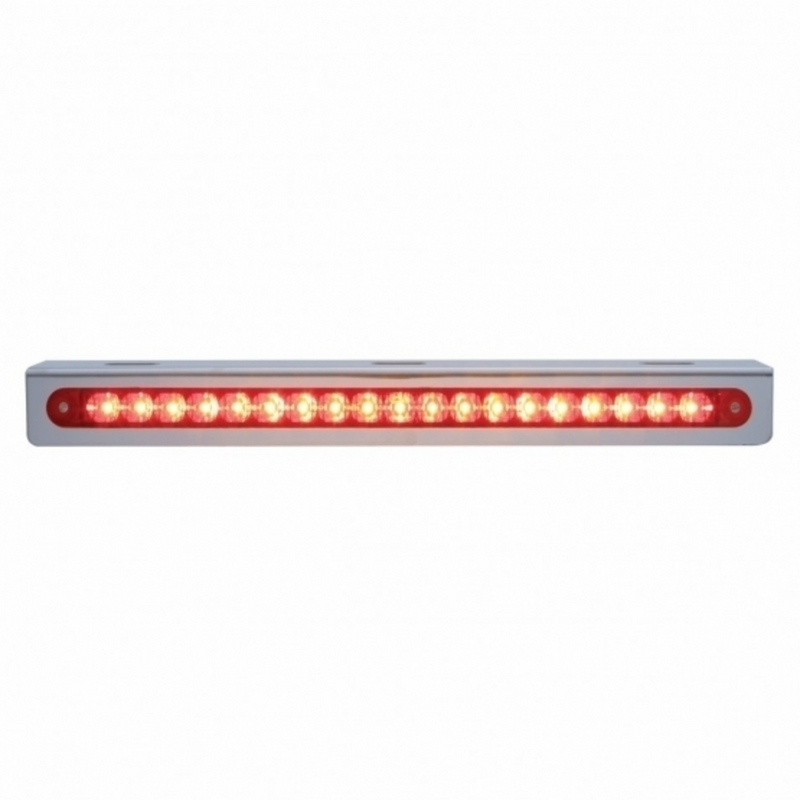 United Pacific 12-3/4" Stainless Light Bracket With 19 LED 12" Light Bar Red LED/Red Lens 37925