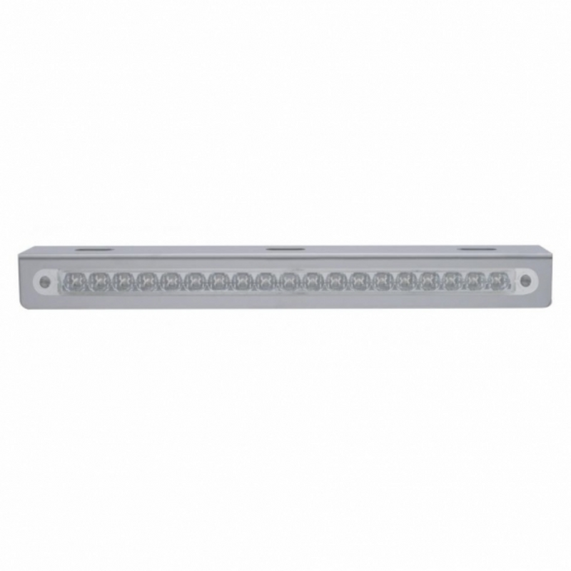 United Pacific 12-3/4" Stainless Light Bracket With 19 LED 12" Light Bar Amber LED/Clear Lens 37926