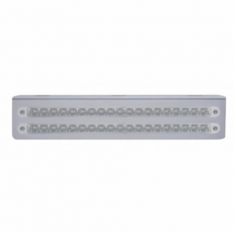United Pacific 12-3/4" Stainless Light Bracket With 2X 19 LED 12" Light Bars Red LED/Clear Lens 37931