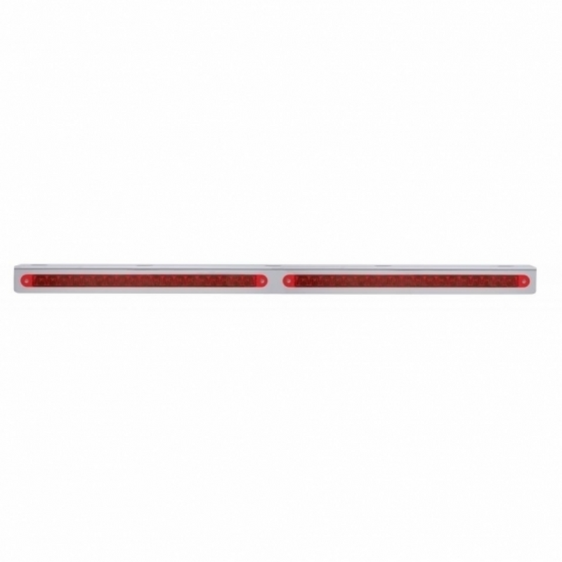 United Pacific 25-5/16" Stainless Light Bracket With 2X 19 LED 12" Light Bars Red LED/Red Lens 37933