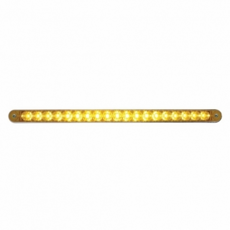 United Pacific 19 LED 12" Reflector Turn Signal Light Bar With Bezel Amber LED/Amber Lens 37940