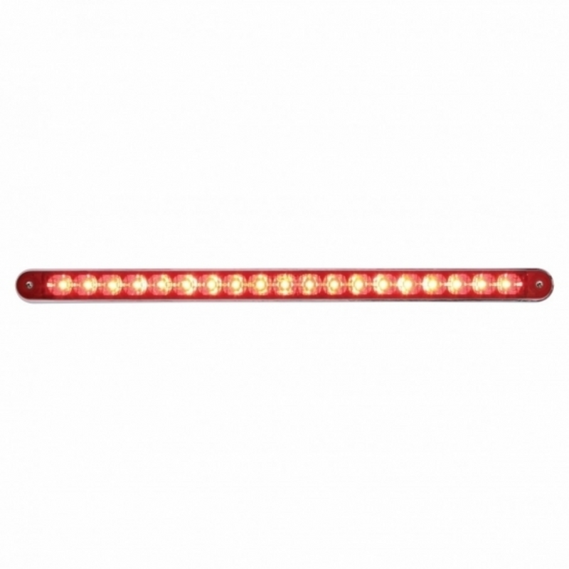 United Pacific 19 LED 12" Reflector Light Bar With Bezel (Stop, Turn & Tail) Red LED/Red Lens 37941