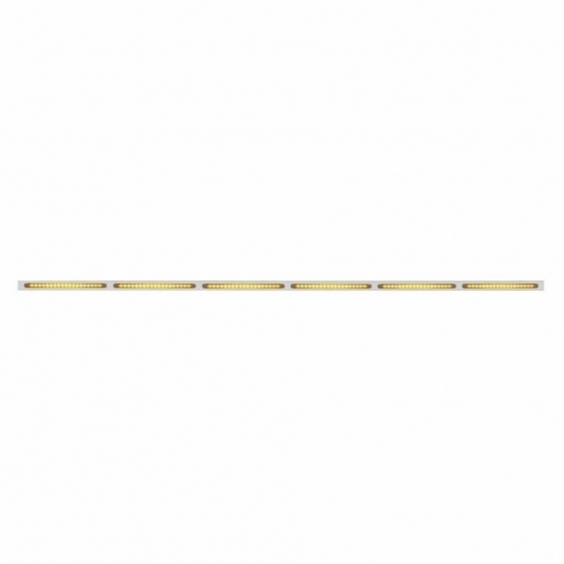United Pacific 79-1/2" Stainless Bumper Light Bracket With 6X 19 LED 12" Light Bars Amber LED/Amber Lens 37950