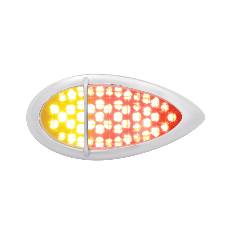 United Pacific 51 LED Duo "Baby Zephyr" Auxiliary/Utility Light With Bezel- Red+Amber LED/Clear Lens 37963