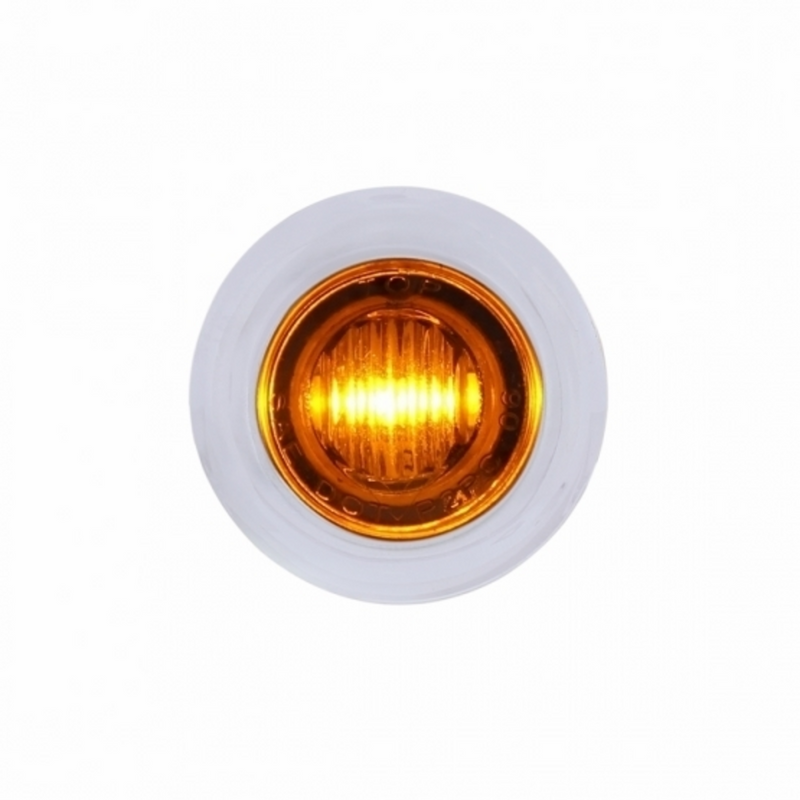 United Pacific 3 LED Dual Function 3/4" Mini Light With Bezel (Clearance/Marker) Amber LED/Amber Lens 37967