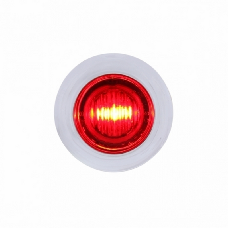 United Pacific 3 LED Dual Function 3/4" Mini Light With Bezel (Clearance/Marker) Red LED/Red Lens 37968