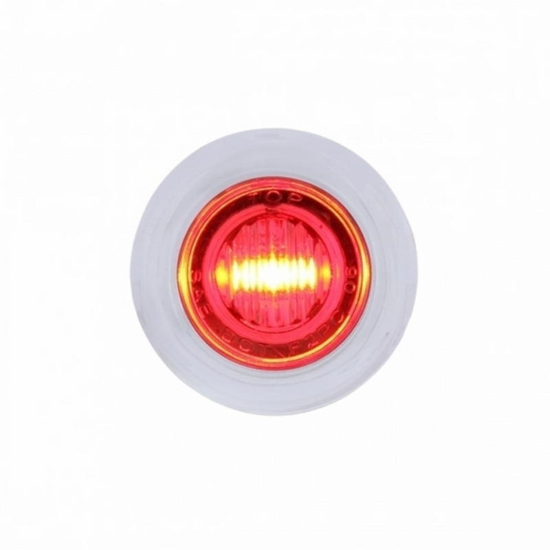 United Pacific 3 LED Dual Function 3/4" Mini Light With Bezel (Clearance/Marker) Red LED/Clear Lens 37970
