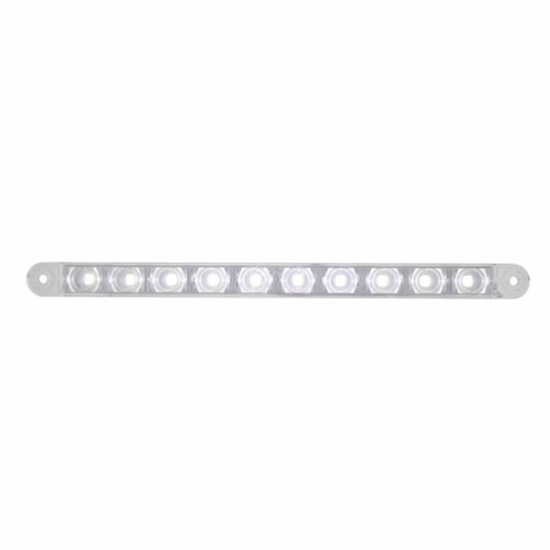 United Pacific 10 LED 9" Dual Function Light Bar White LED/Clear Lens (Bulk) 38005B