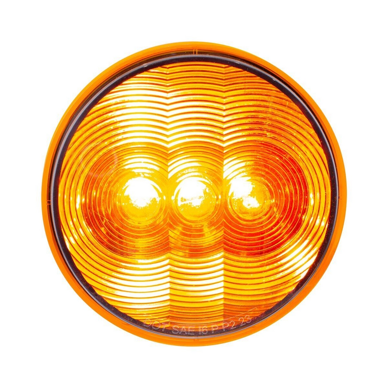 United Pacific 3 LED 4" Round Light(Turn Signal)-Amber LED/Amber Lens 38063B