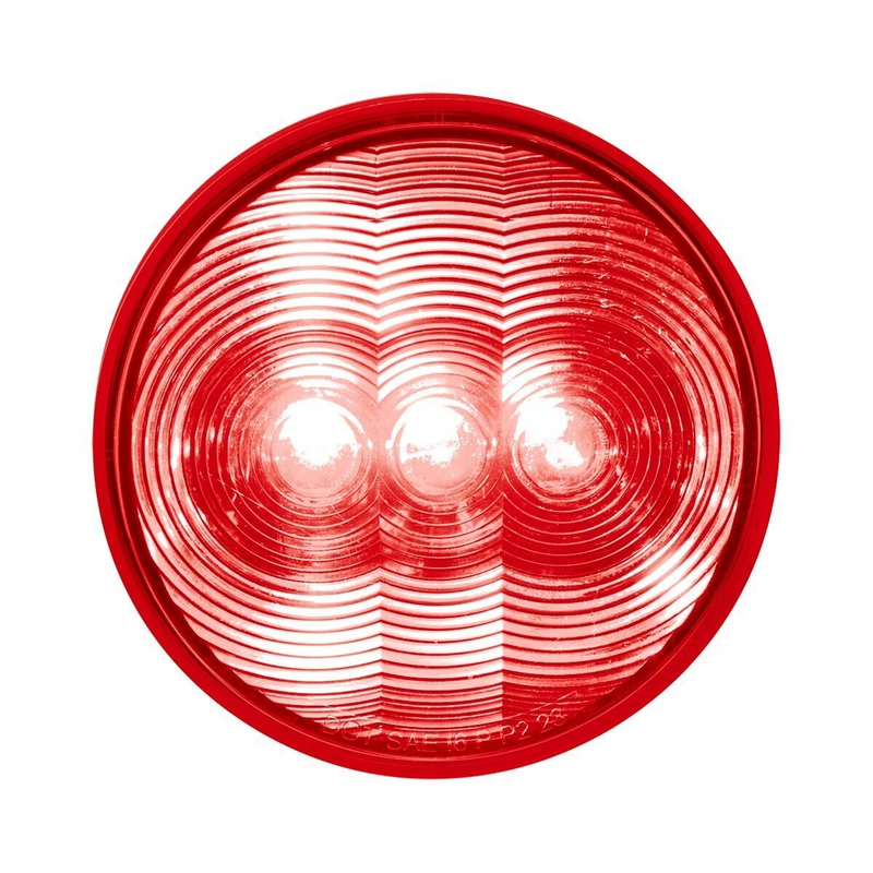 United Pacific 3 LED 4" Round Light (Stop, Turn, & Tail)-Red LED/Red Lens 38064B