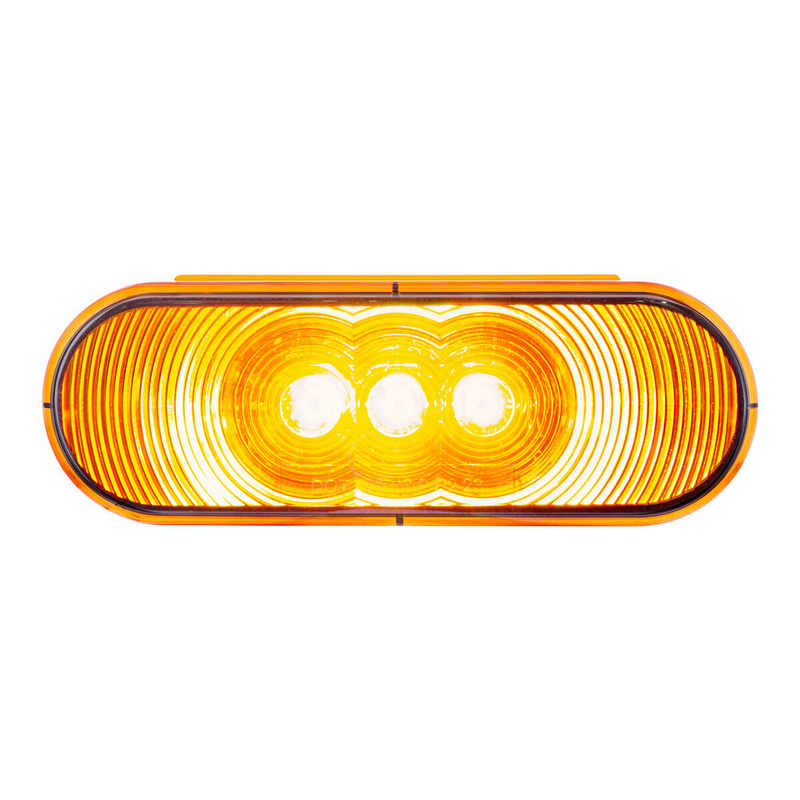 United Pacific 3 LED 6" Oval Light(Turn Signal)-Amber LED/Amber Lens 38066B
