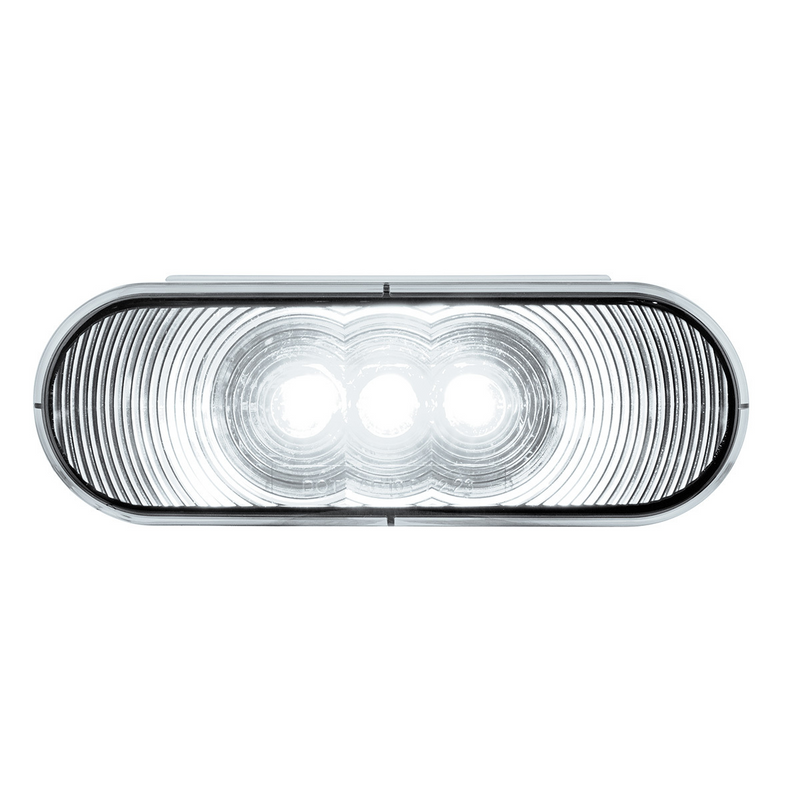 United Pacific 6 LED 6" Oval Light (Back-Up)-White LED/Clear Lens 38068B