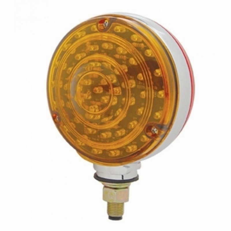 United Pacific 88 LED Single Stud Double Face Turn Signal Light Amber & Red LED/Amber & Red Lens 38113
