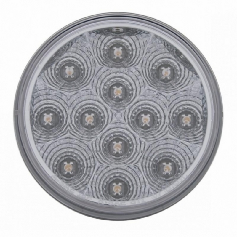 United Pacific 12 LED 4" Round Reflector Light (Stop, Turn & Tail) Red LED/Clear Lens 38117