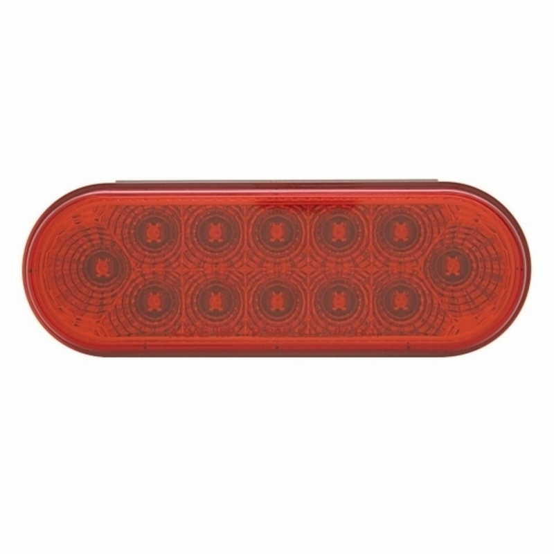 United Pacific 12 LED 6" Oval Reflector Light (Stop, Turn & Tail) Red LED/Red Lens 38121