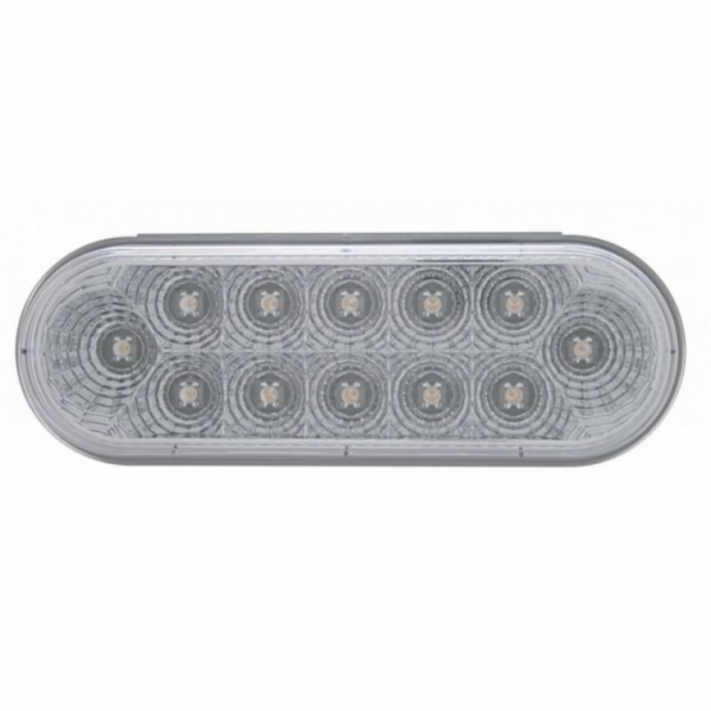 United Pacific 12 LED 6" Oval Reflector Light (Stop, Turn & Tail) Red LED/Clear Lens 38122