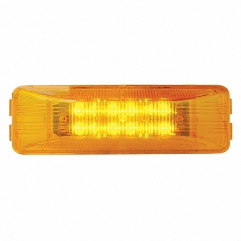 United Pacific 12 LED Rectangular Light (Clearance/Marker) Amber LED/Amber Lens 38161