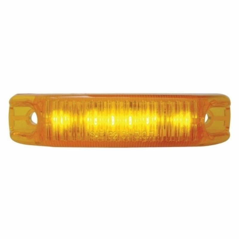 United Pacific 6 LED Rectangular Streamline Light (Clearance/Marker) Amber LED/Amber Lens 38165