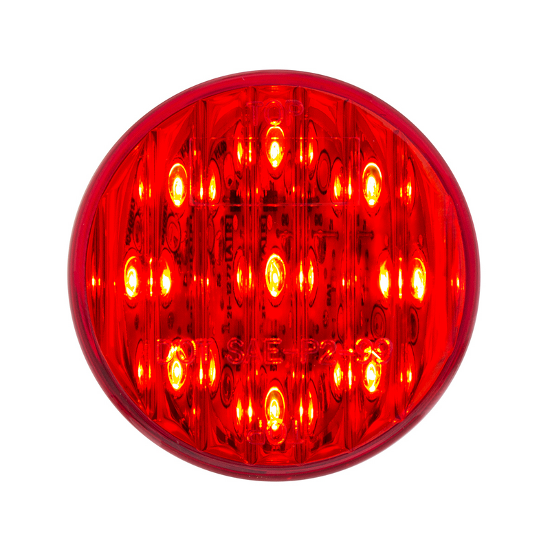 United Pacific 9 LED 2" Round Light (Clearance/Marker) Red LED/Red Lens (Bulk) 38171B