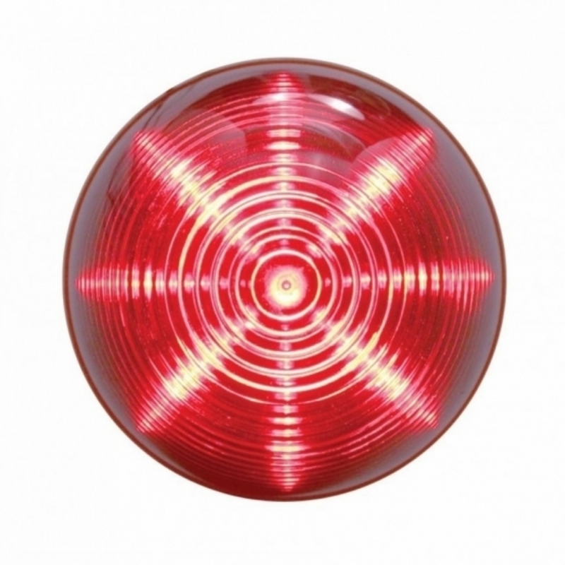 United Pacific 13 LED 2.5" Round Beehive Light (Clearance/Marker) Red LED/Red Lens 38179