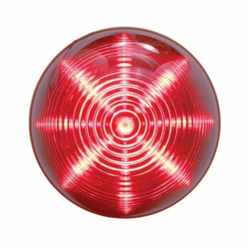 United Pacific 13 LED 2.5" Round Beehive Light (Clearance/Marker) Red LED/Red Lens (Bulk) 38179B