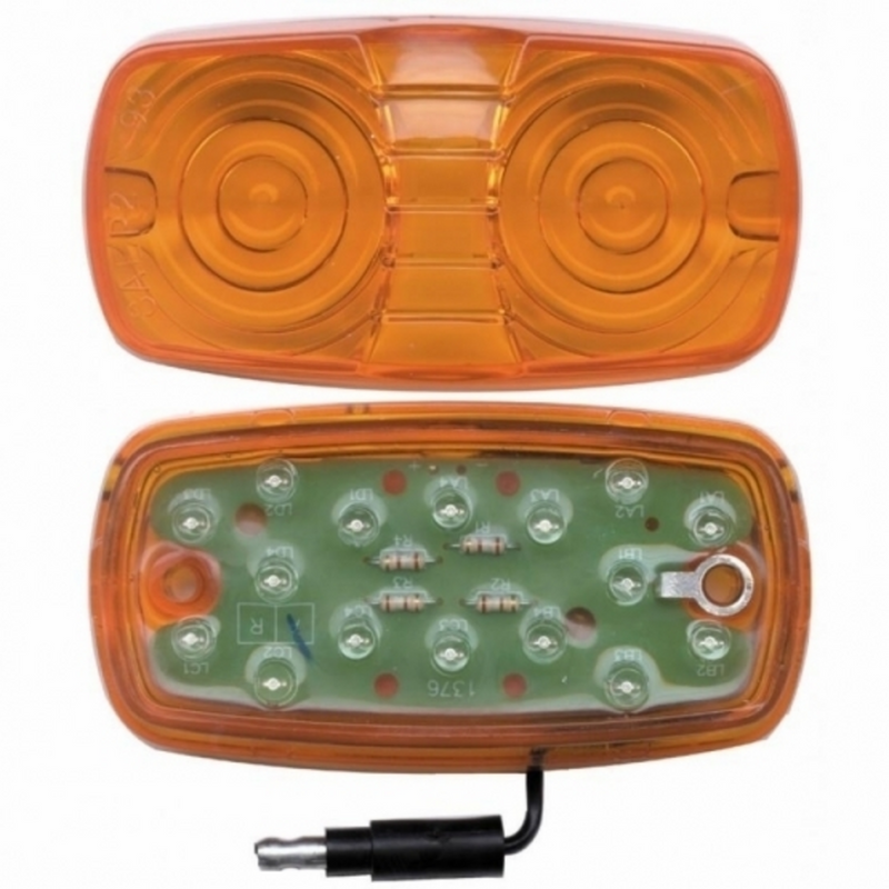 United Pacific 16 LED 4" X 2" Rectangular Light (Clearance/Marker) With Single Wire Amber LED/Amber Lens 38191