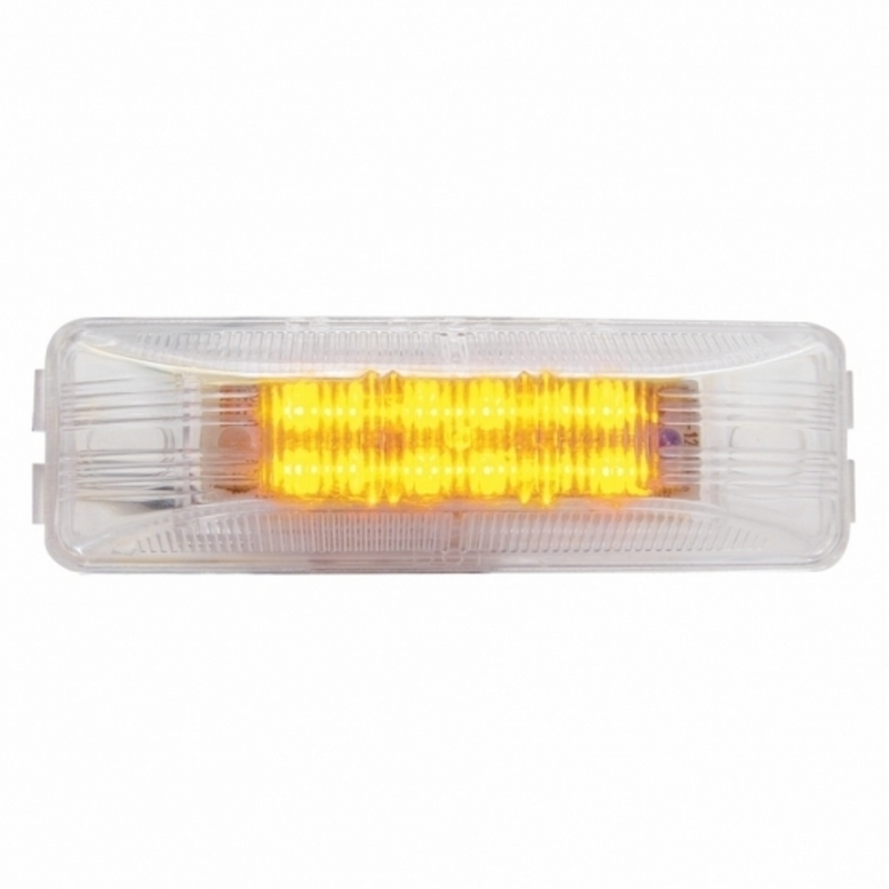 United Pacific 12 LED Rectangular Light (Clearance/Marker) Amber LED/Clear Lens 38212