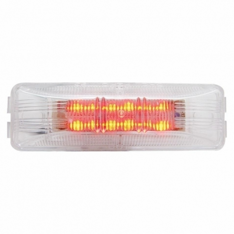 United Pacific 12 LED Rectangular Light (Clearance/Marker) Red LED/Clear Lens 38213