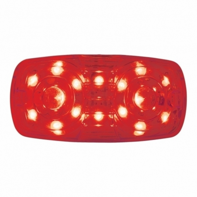 United Pacific 16 LED 4" X 2" Rectangular Light (Clearance/Marker)- Red LED/Red Lens 38226