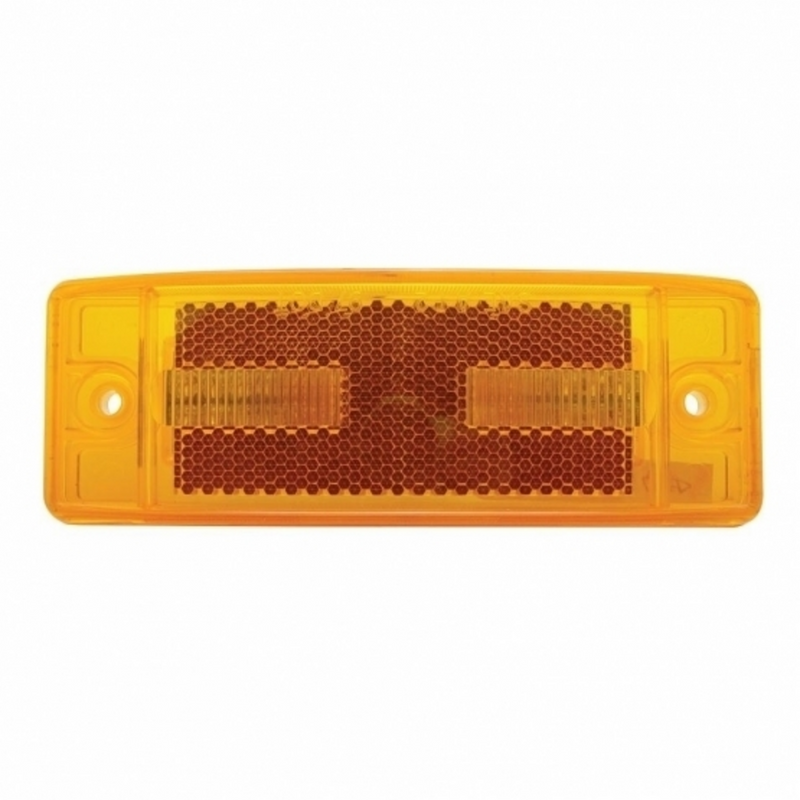 United Pacific 16 LED Rectangular Clearance/Marker Light With Reflex Lens Amber LED/Amber Lens 38253