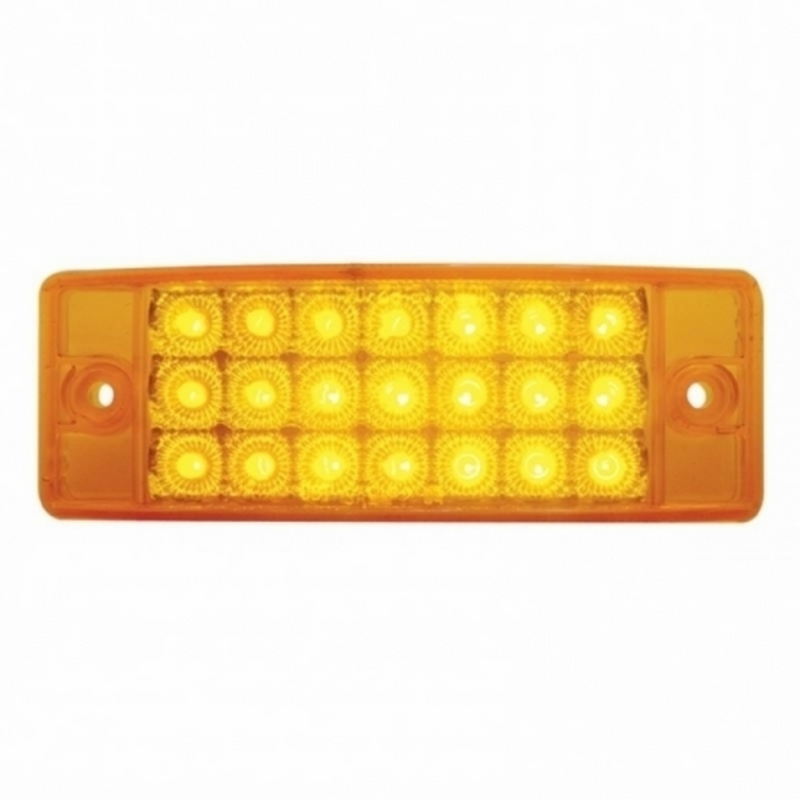 United Pacific 21 LED Reflector Rectangular Light (Clearance/Marker) Amber LED/Amber Lens (Bulk) 38256B