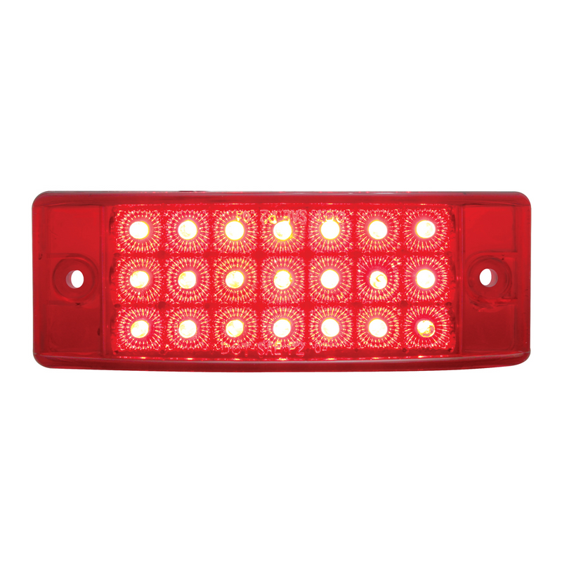 United Pacific 21 LED Reflector Rectangular Light (Clearance/Marker) Red LED/Red Lens 38257