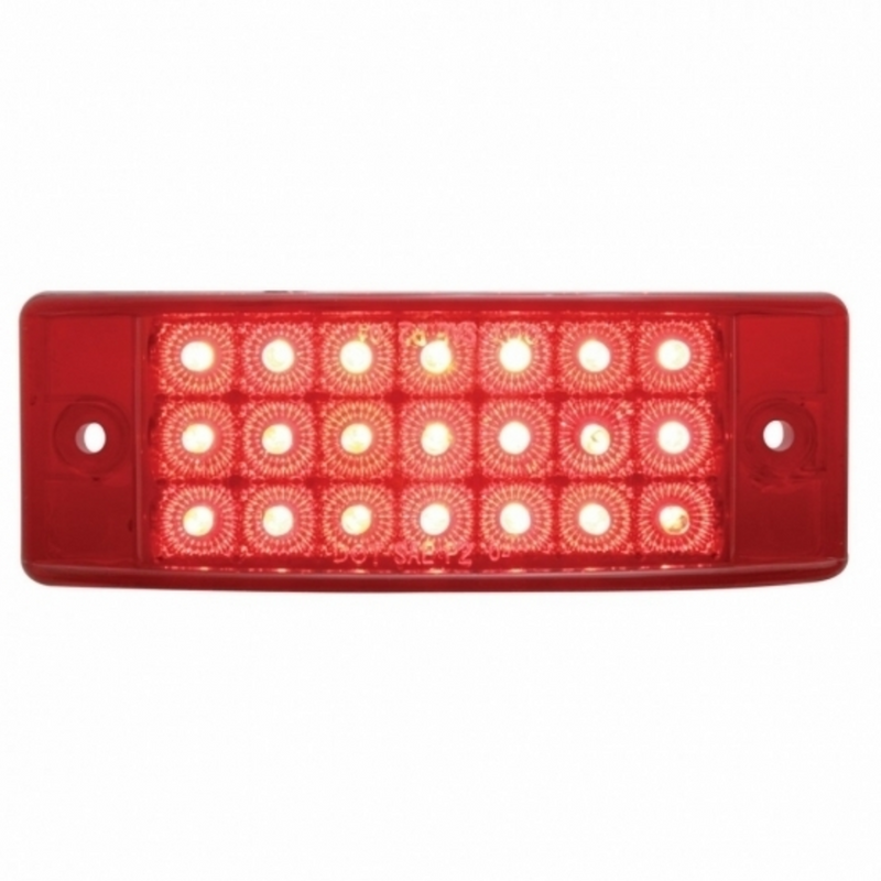 United Pacific 21 LED Reflector Rectangular Light (Clearance/Marker) Red LED/Red Lens (Bulk) 38257B