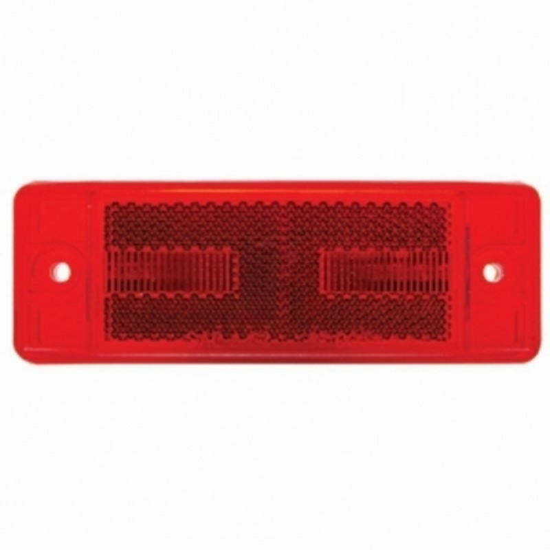 United Pacific 8 LED Rectangular Light Clearance/Marker With Reflex Lens Red LED/Red Lens 38259