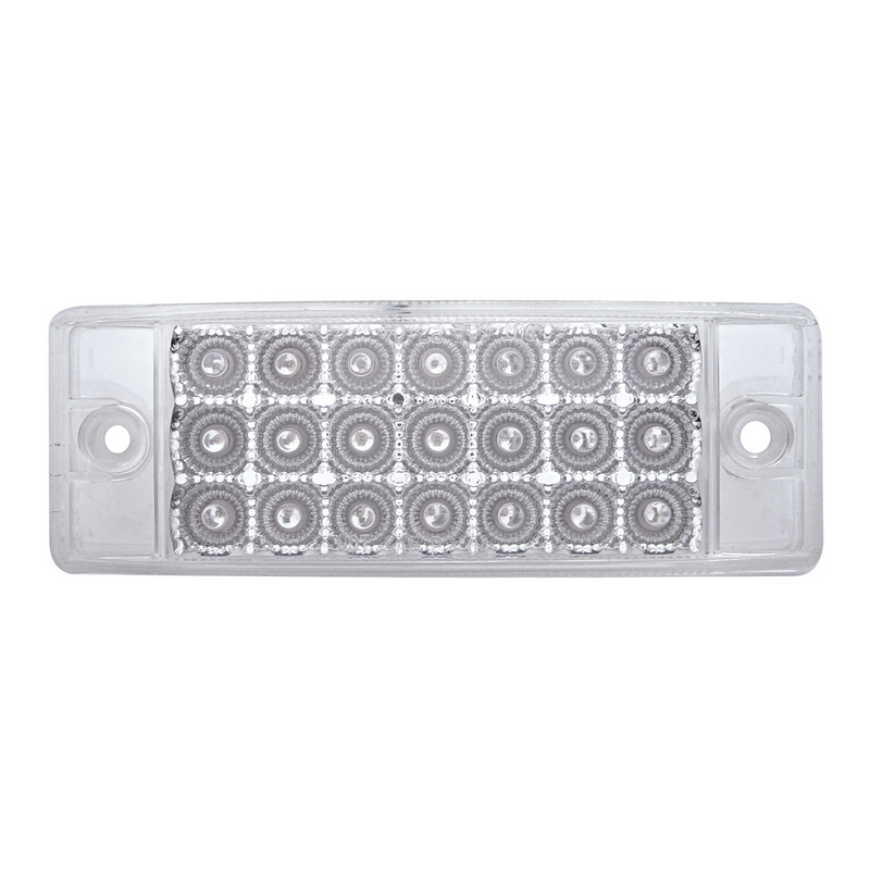 United Pacific 21 LED Reflector Rectangular Light (Clearance/Marker) Amber LED/Clear Lens 38296