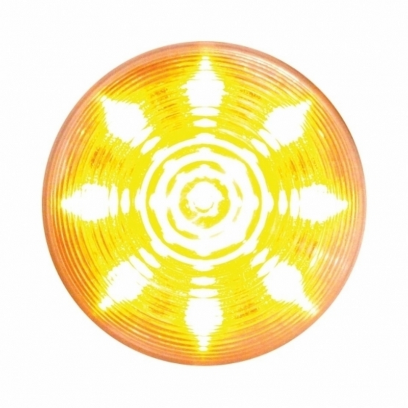United Pacific 9 LED 2" Round Beehive Light (Clearance/Marker) Amber LED/Clear Lens 38366