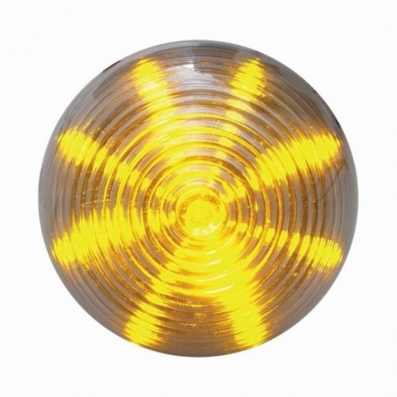 United Pacific 13 LED 2.5" Round Beehive Light (Clearance/Marker) Amber LED/Clear Lens 38368