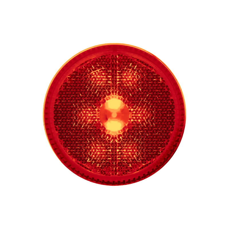 United Pacific 8 LED 2.5" Round Reflectorize Light (Clearance/Marker) Red LED/Red Lens (Bulk) 38456B