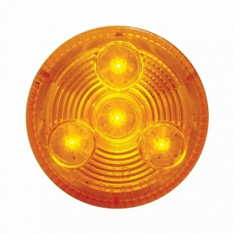 United Pacific 4 LED 2.5" Round Low Profile Light (Clearance/Marker) Amber LED/Amber Lens (Bulk) 38465B