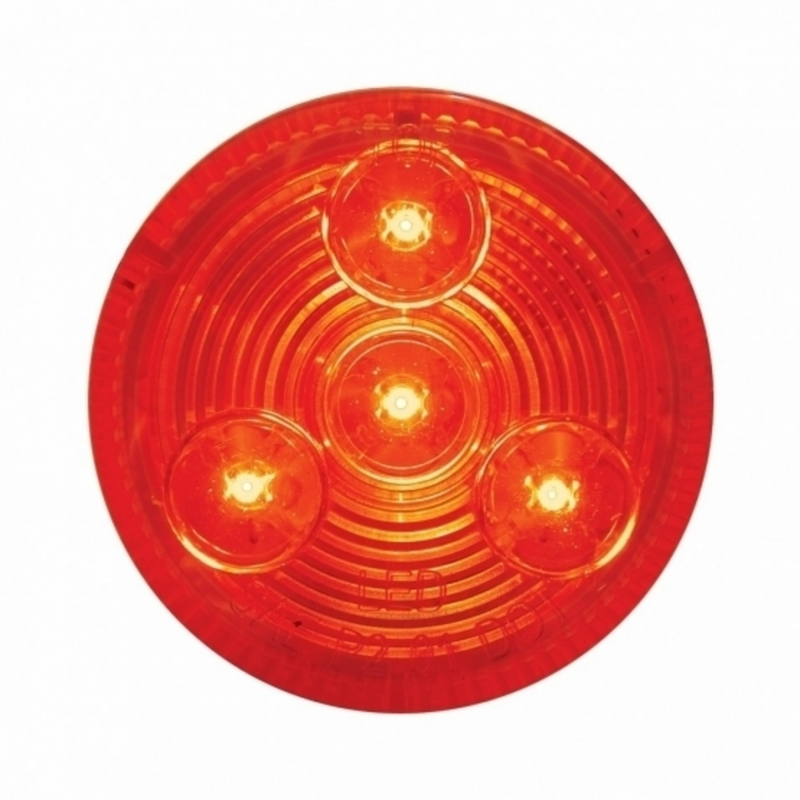 United Pacific 4 LED 2.5" Round Low Profile Light (Clearance/Marker) Red LED/Red Lens (Bulk) 38466B